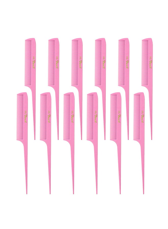 Pack Of 12 Weave Rettail Comb Fresh Pink 8.5inch