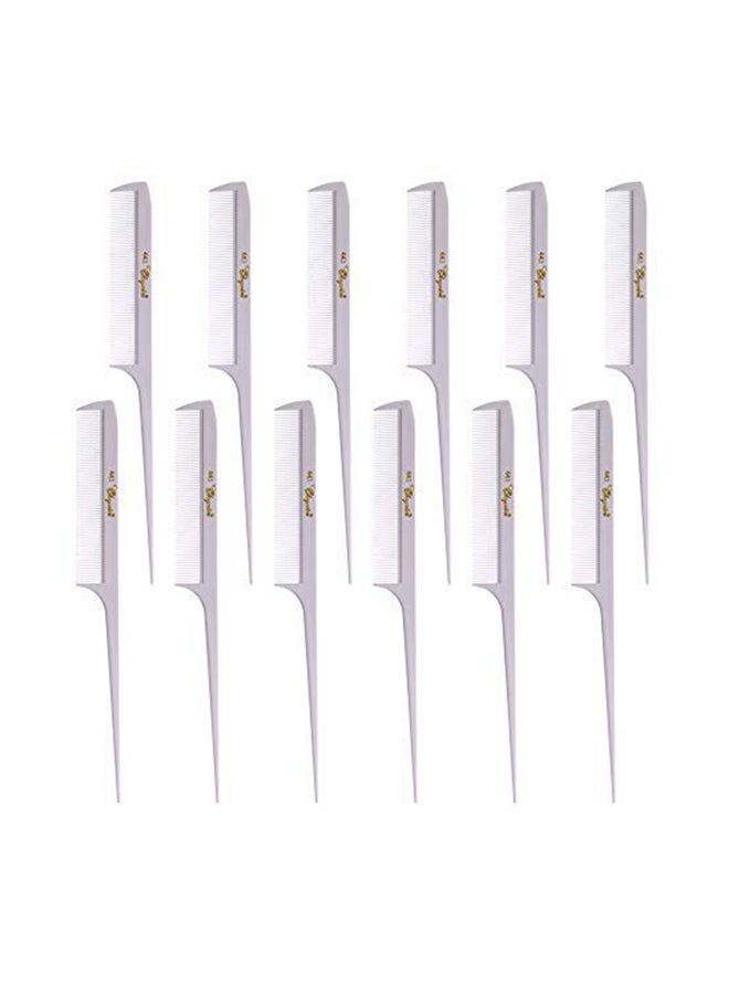 Pack Of 12 Weave Rettail Comb White 8.5inch