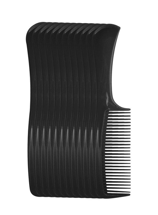 12-Piece Breakable Hair Comb Black