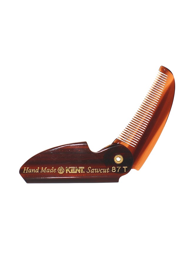 Beard And Mustache Folding Comb Brown