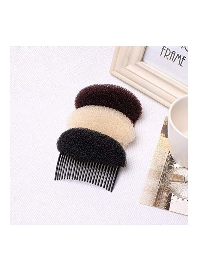 2-Piece Hair Decoration Comb With Sponge Brown 3.3inch