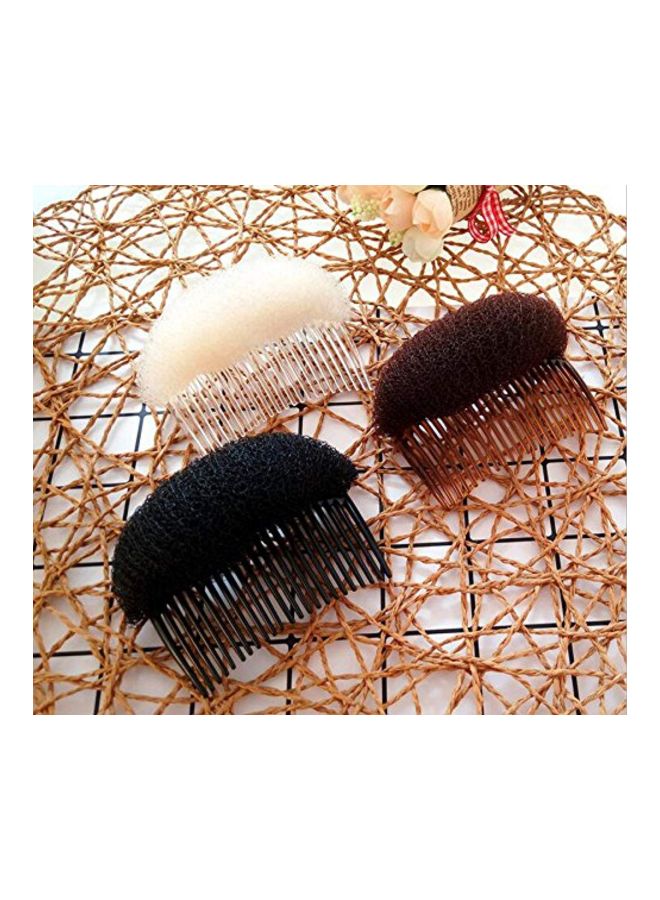 2-Piece Hair Decoration Comb With Sponge Brown 3.3inch