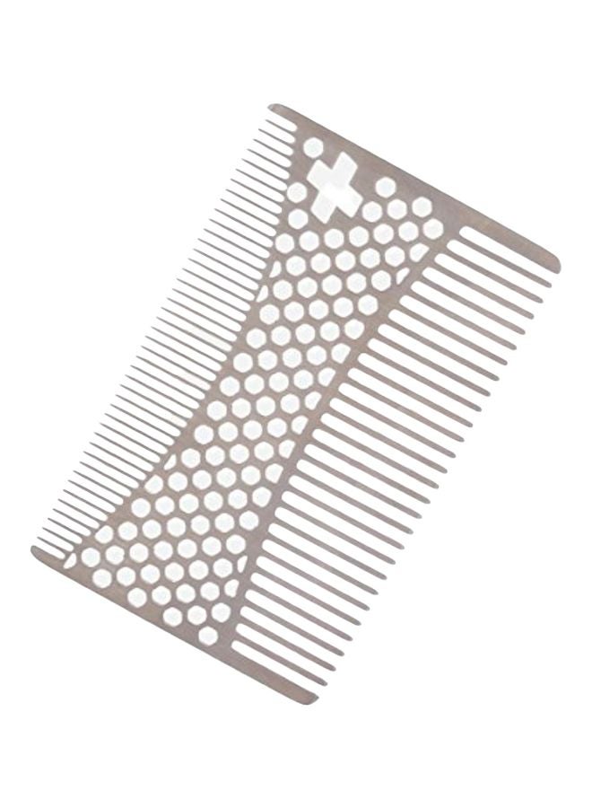 Pocket Hair And Beard Comb Silver