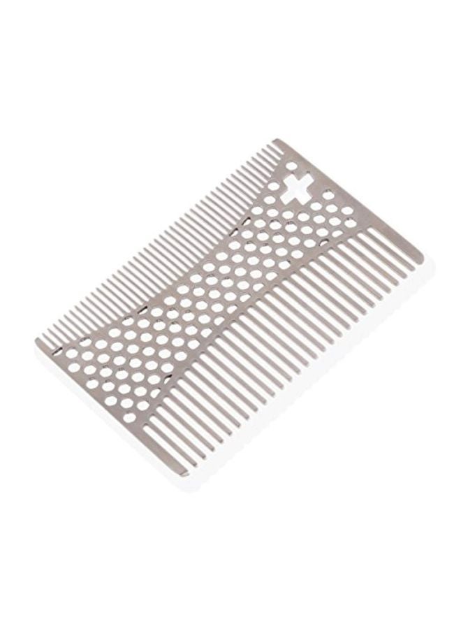 Pocket Hair And Beard Comb Silver