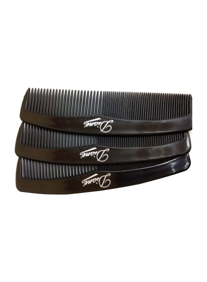 3-Piece Pocket Comb Black