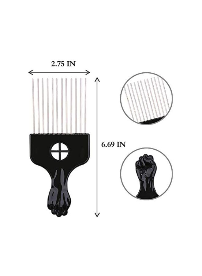 Metal Pik Styling Comb Black/Silver