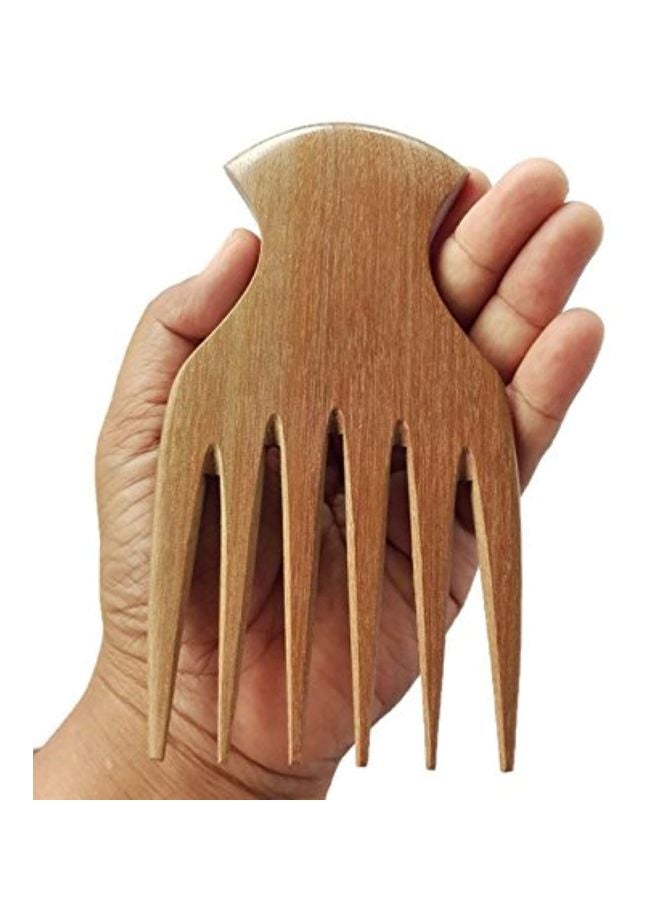 Natural Wooden Hairdressing Comb Brown