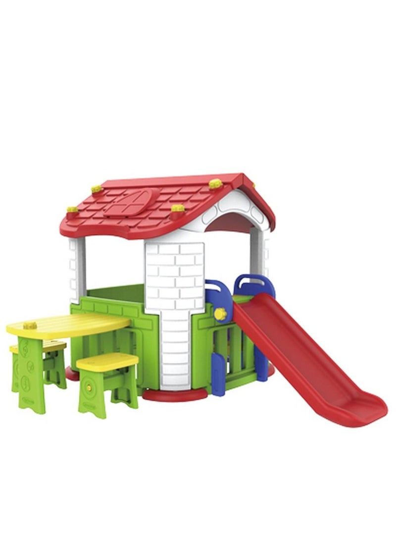 Happy Play House with Slide & Table and Chair