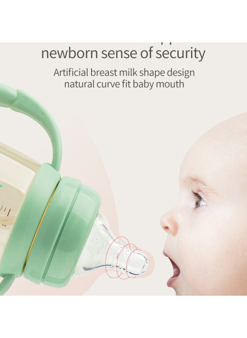 Twisoo Baby Feeding Bottle Wide Neck PPSU, 240ML – BPA-Free Baby Feeder, Milk Powder Feeding Bottle for Infants, Durable, Lightweight, Leak-Proof Design, Safe for Newborns and Toddlers (Green)