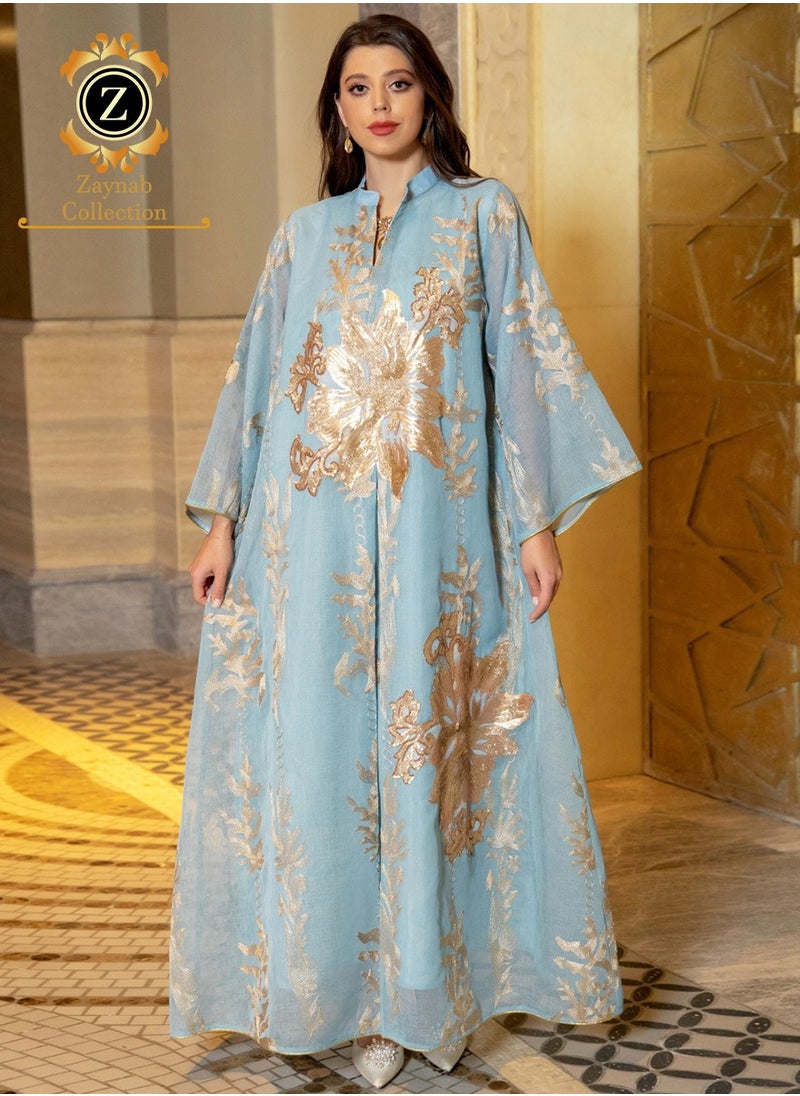 Fashion embroidery sequins jalabiya