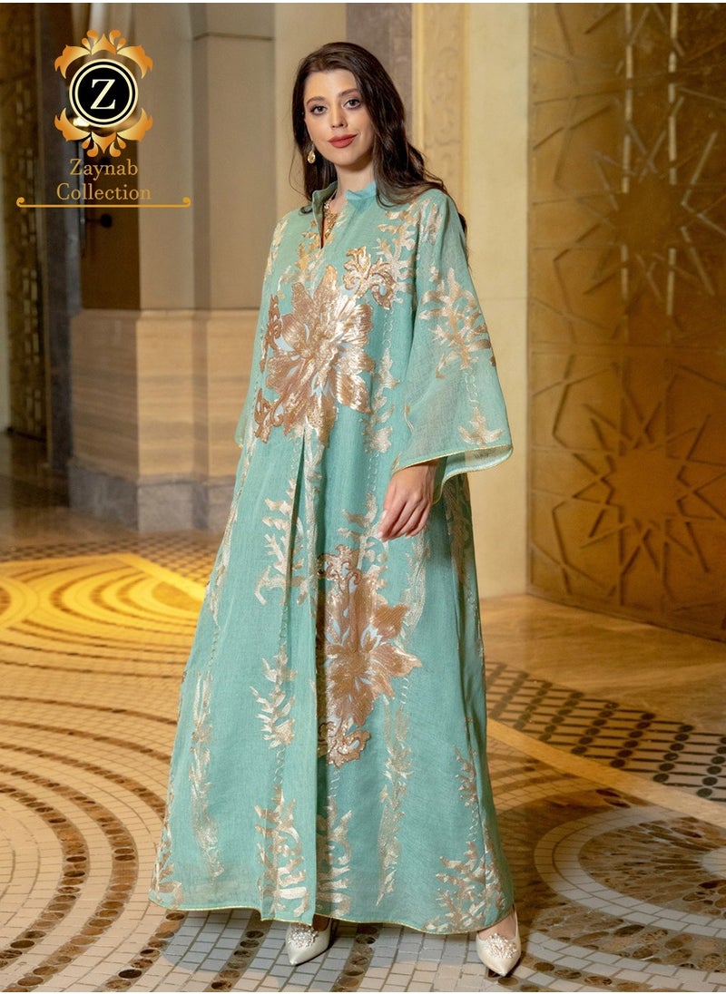 Fashion embroidery sequins jalabiya