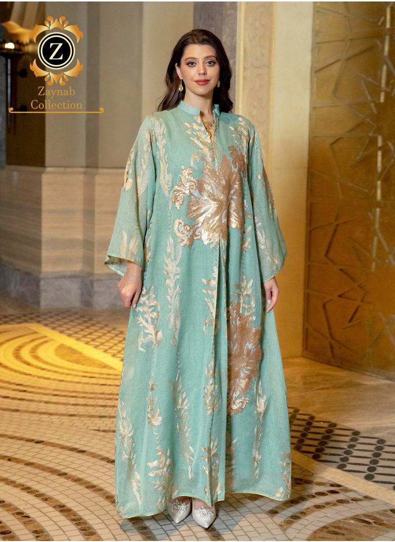 Fashion embroidery sequins jalabiya