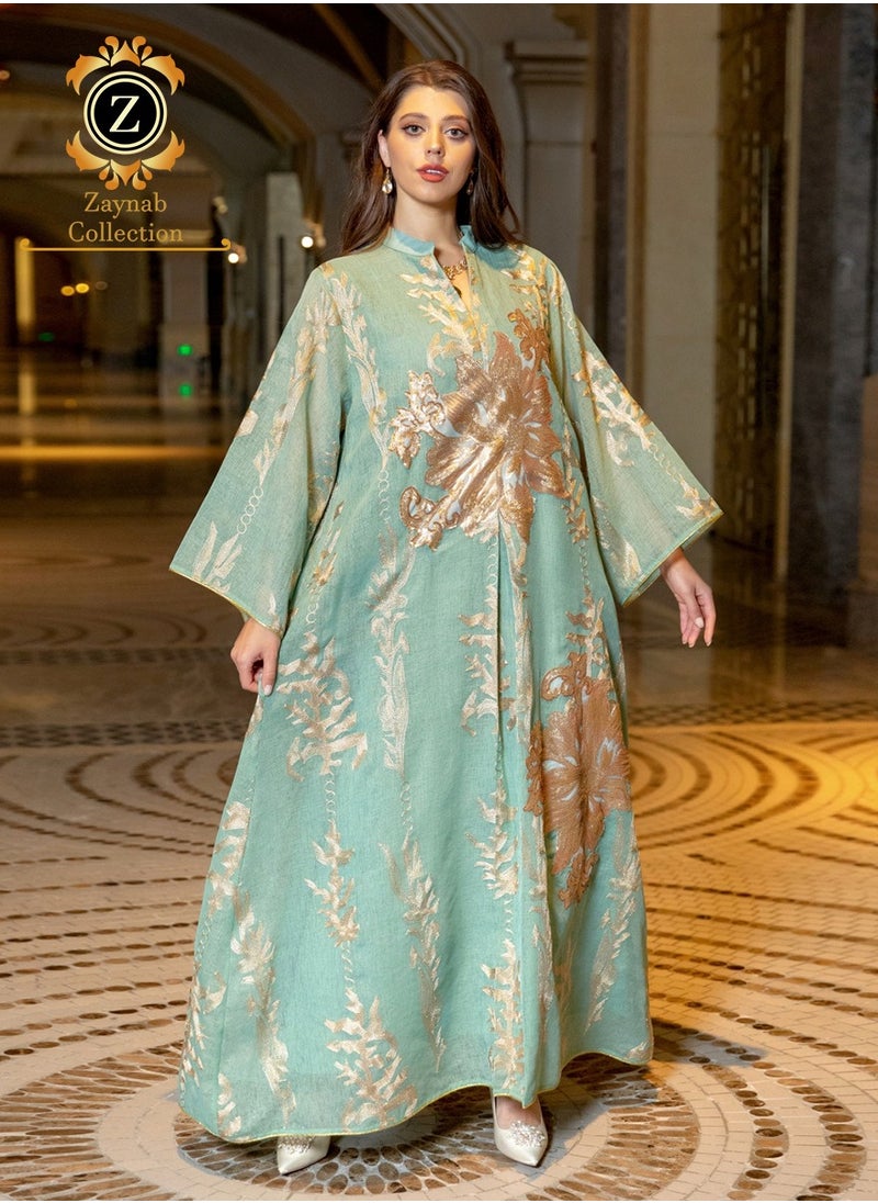 Fashion embroidery sequins jalabiya