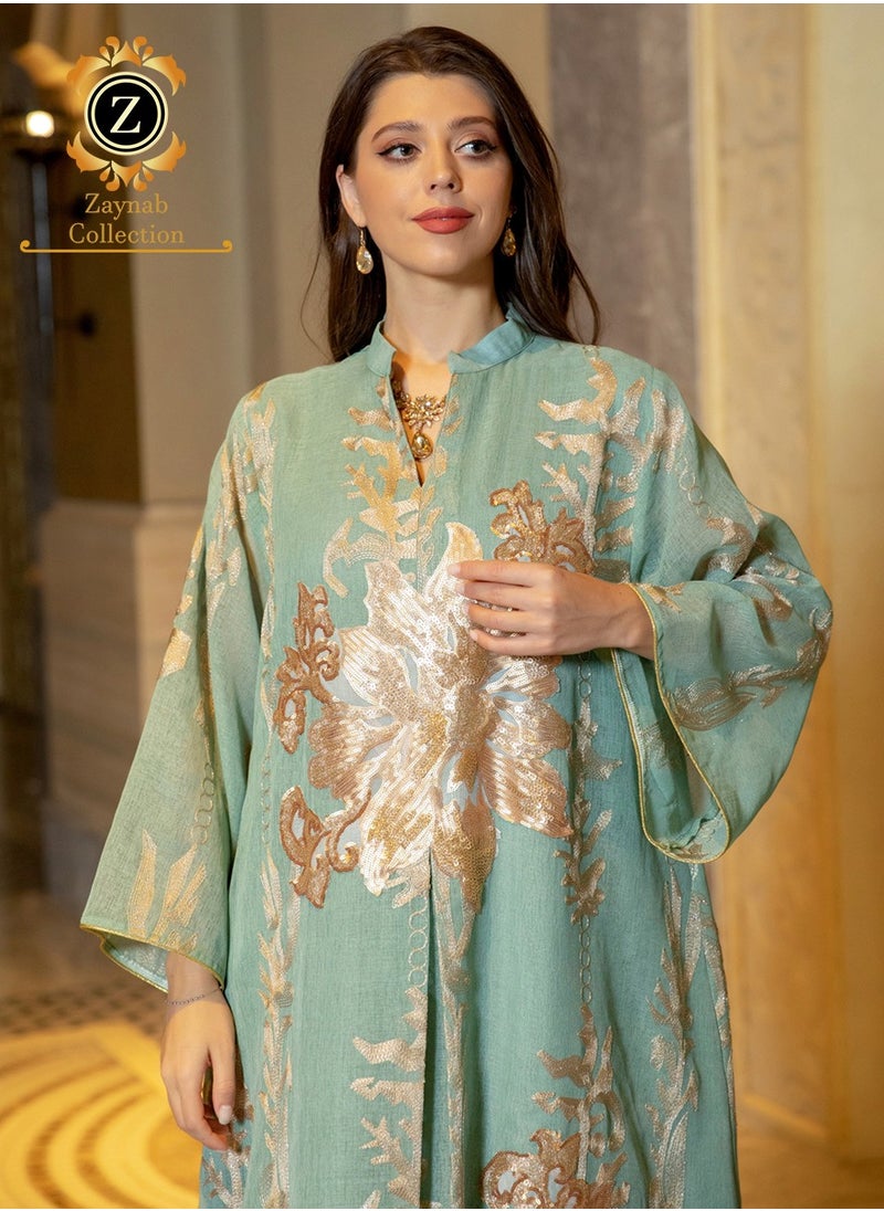 Fashion embroidery sequins jalabiya