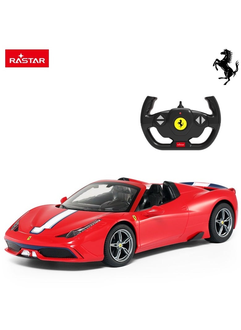 1/14 Ferrari 458 Special A RC Car - Convertible Top, Working Lights, 4-Wheel Suspension, 2.4GHz Remote Control, Officially Licensed Ferrari Toy Car for Kids & Adults