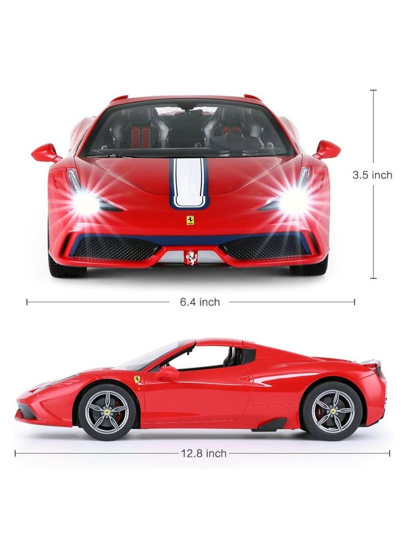 1/14 Ferrari 458 Special A RC Car - Convertible Top, Working Lights, 4-Wheel Suspension, 2.4GHz Remote Control, Officially Licensed Ferrari Toy Car for Kids & Adults