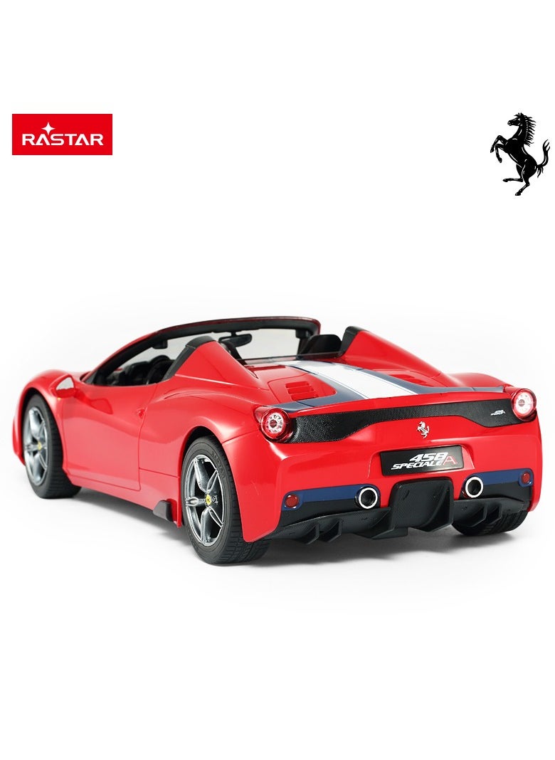 1/14 Ferrari 458 Special A RC Car - Convertible Top, Working Lights, 4-Wheel Suspension, 2.4GHz Remote Control, Officially Licensed Ferrari Toy Car for Kids & Adults