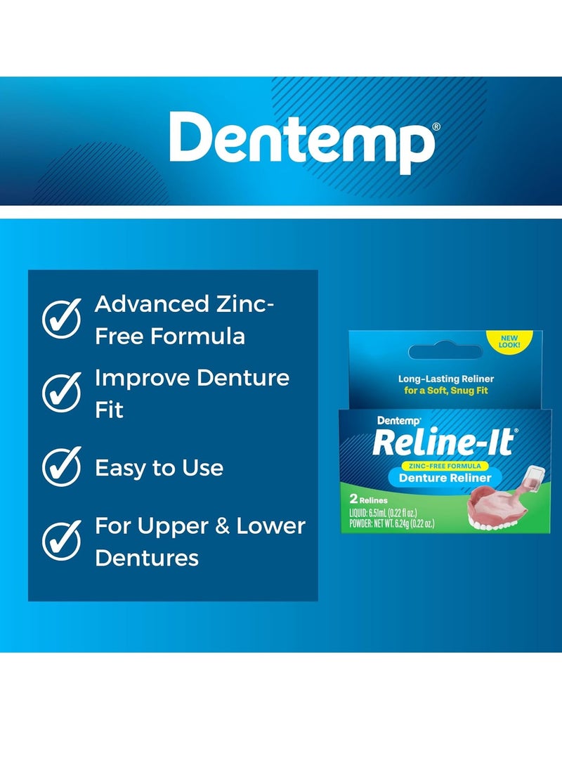 Dentemp Repair-it Denture Repair Kit & Reline-it Denture Reliner - Denture Kit (Multi-Pack) - Refit and Tighten Dentures for Both Upper & Lower Denture - Repair Broken Dentures & Loose Teeth