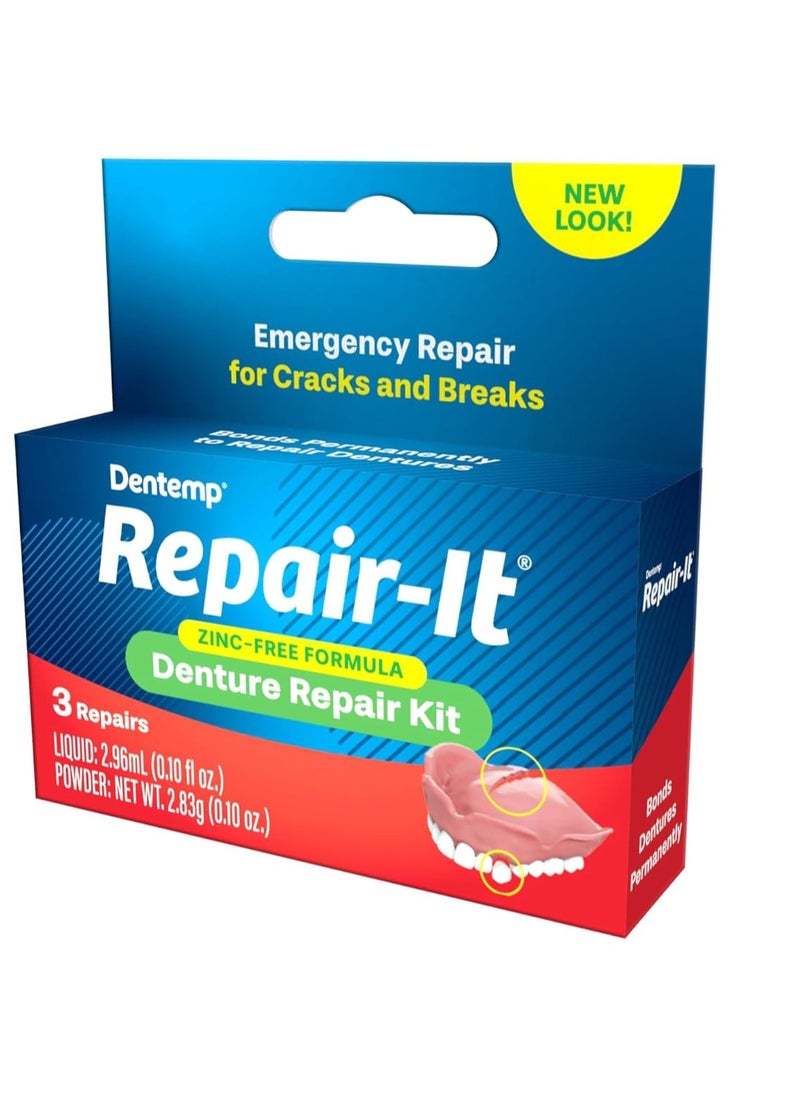 Dentemp Repair Kit - Repair-It Advanced Formula Denture Repair Kit - Denture Repair Kit Repairs Broken Dentures - Denture Repair to Mend Cracks & Replace Loose Teeth…