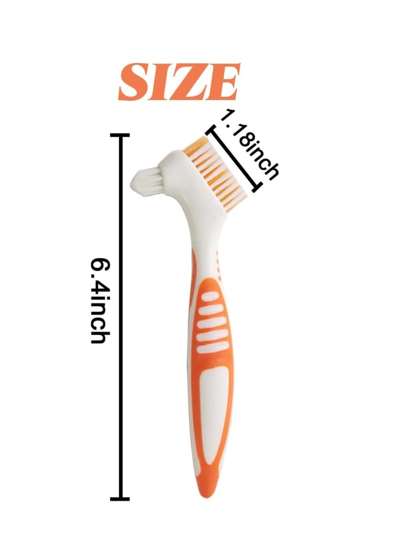 GXXMEI 4PCS Denture Brush Toothbrush Denture Toothbrush Brush Cleaning Brush for False Teeth Cleaning
