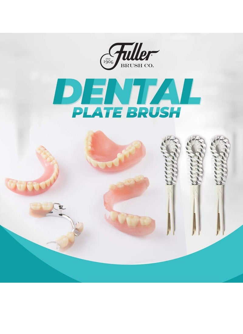 Fuller Brush Dental Plate Brush - Soft But Stiff Hygienic Denture Cleaner - Small, Flexible Cleaning Tool for Dentures, Plates, Retainers & Other Oral Devices - Oral Hygiene for Men & Women (1-Count)