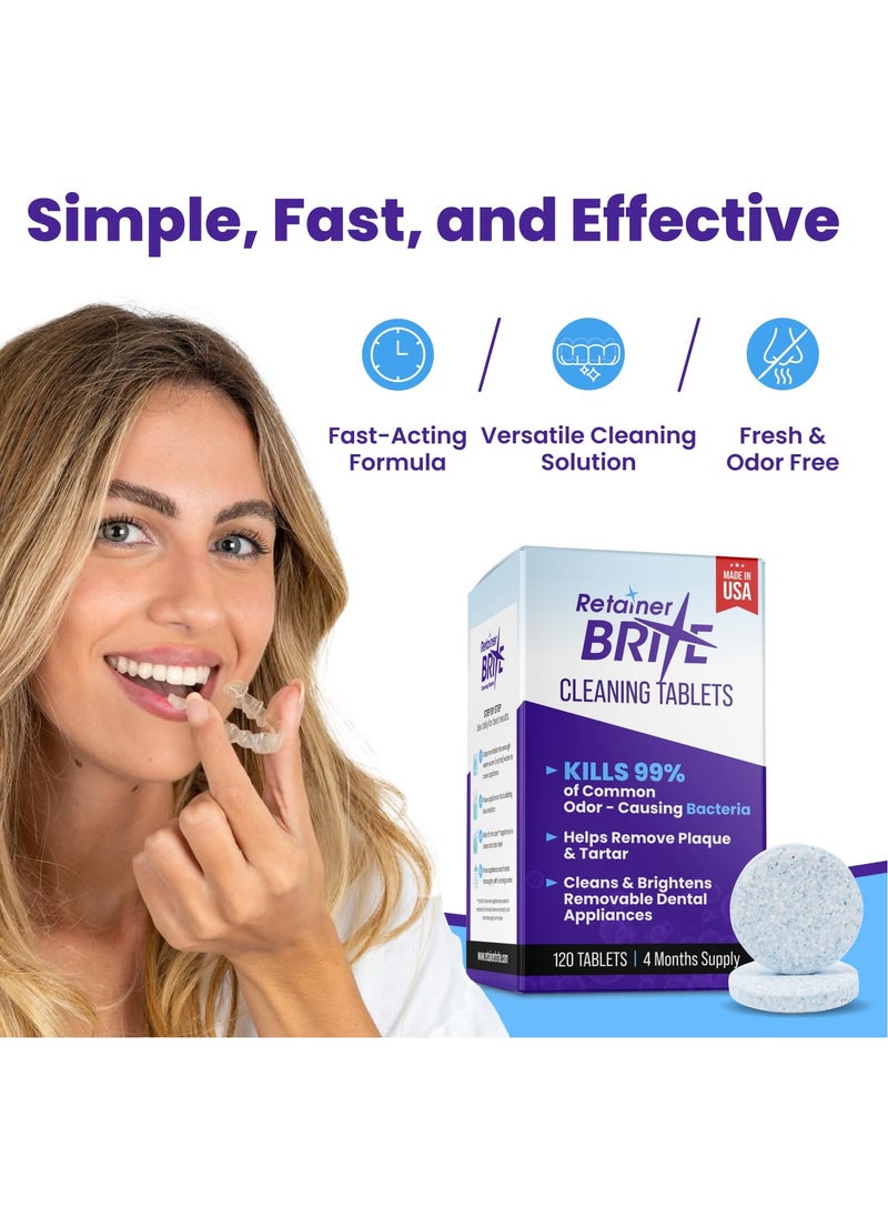 Retainer Brite Tablets for Cleaner Retainers and Dental Appliances - 96 Count