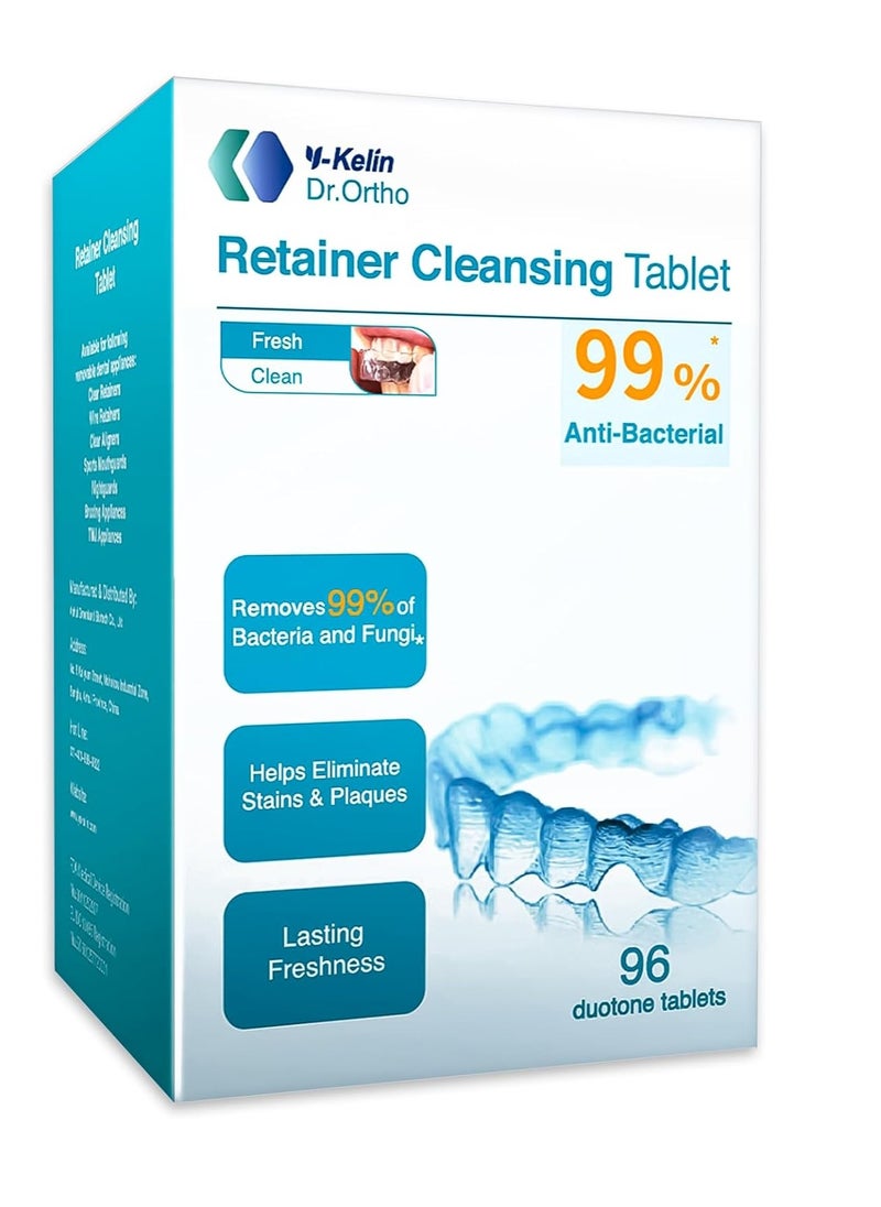 Retainer Cleaner Tablets Invisalign Cleaner Denture Cleaning Tablets,Remove Stains Away,3 Month Nature Supply - Use for Invisible Clear Aligner,Partials Full Dentures,Night Guard,Mouthguard by Y-Kelin