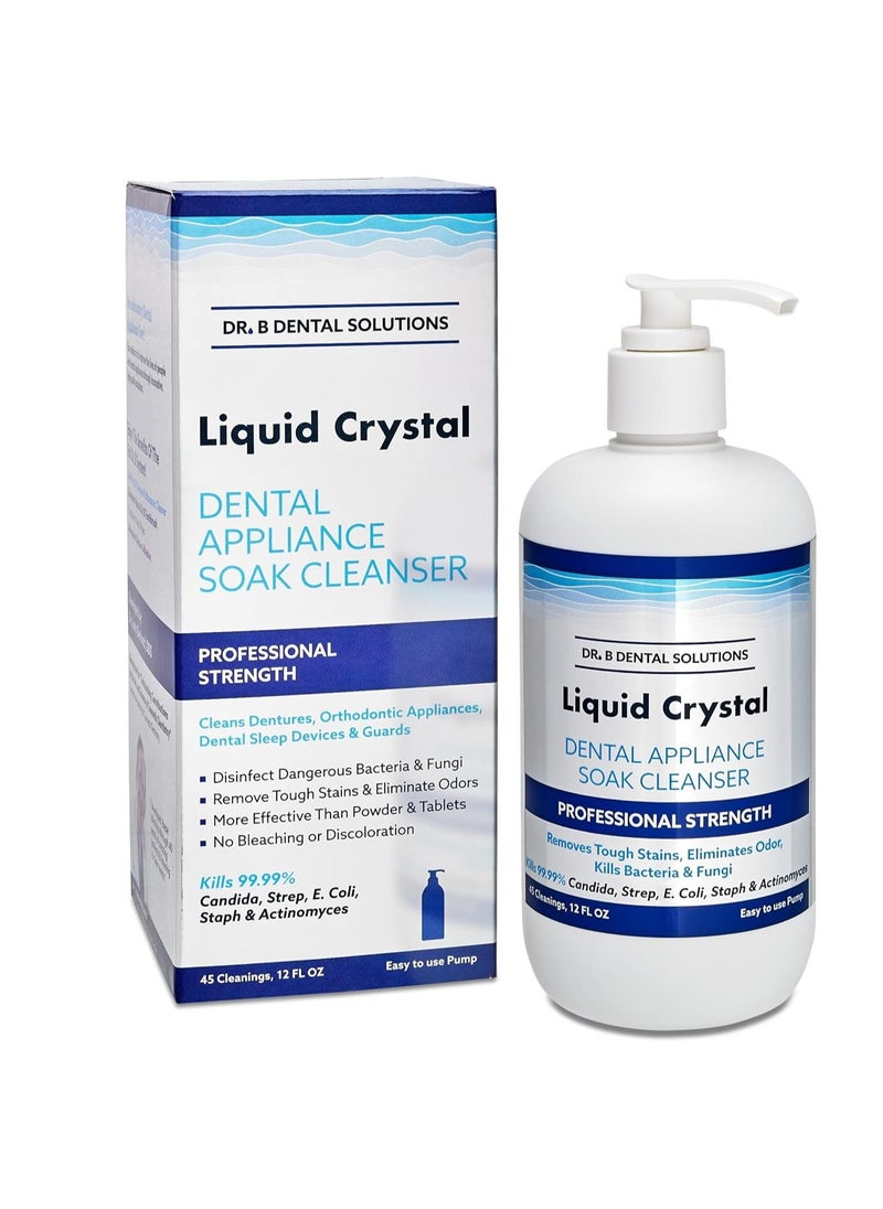 Dr. B Dental Solutions Liquid Crystal Soak Cleanser for Oral Appliances, Dentures, Night Guards, Aligners, & Other Devices