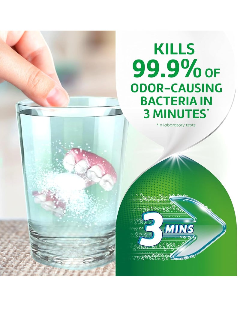 Polident 3 Minute Denture Cleanser Tablets - Cleans Removable Oral Appliances, Clear Retainers, and Mouth Guards - 84 Count (Pack of 3)