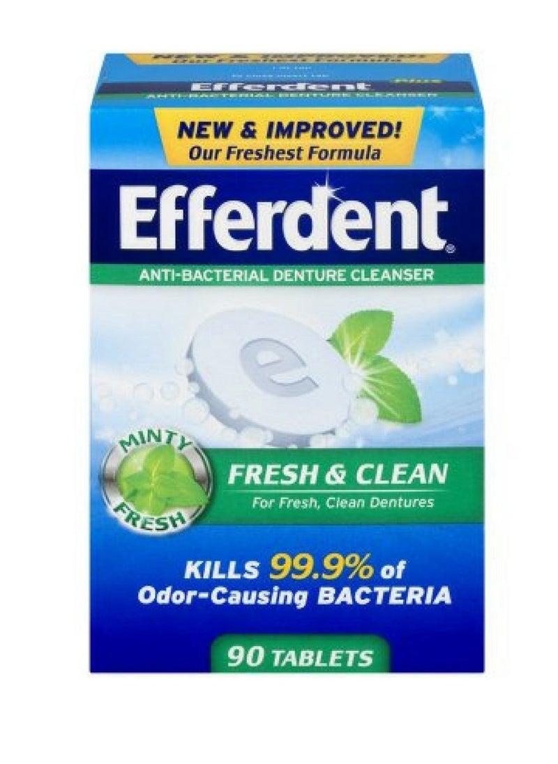 Efferdent Plus Mint Denture Cleanser Tablets 90 ea by Efferdent