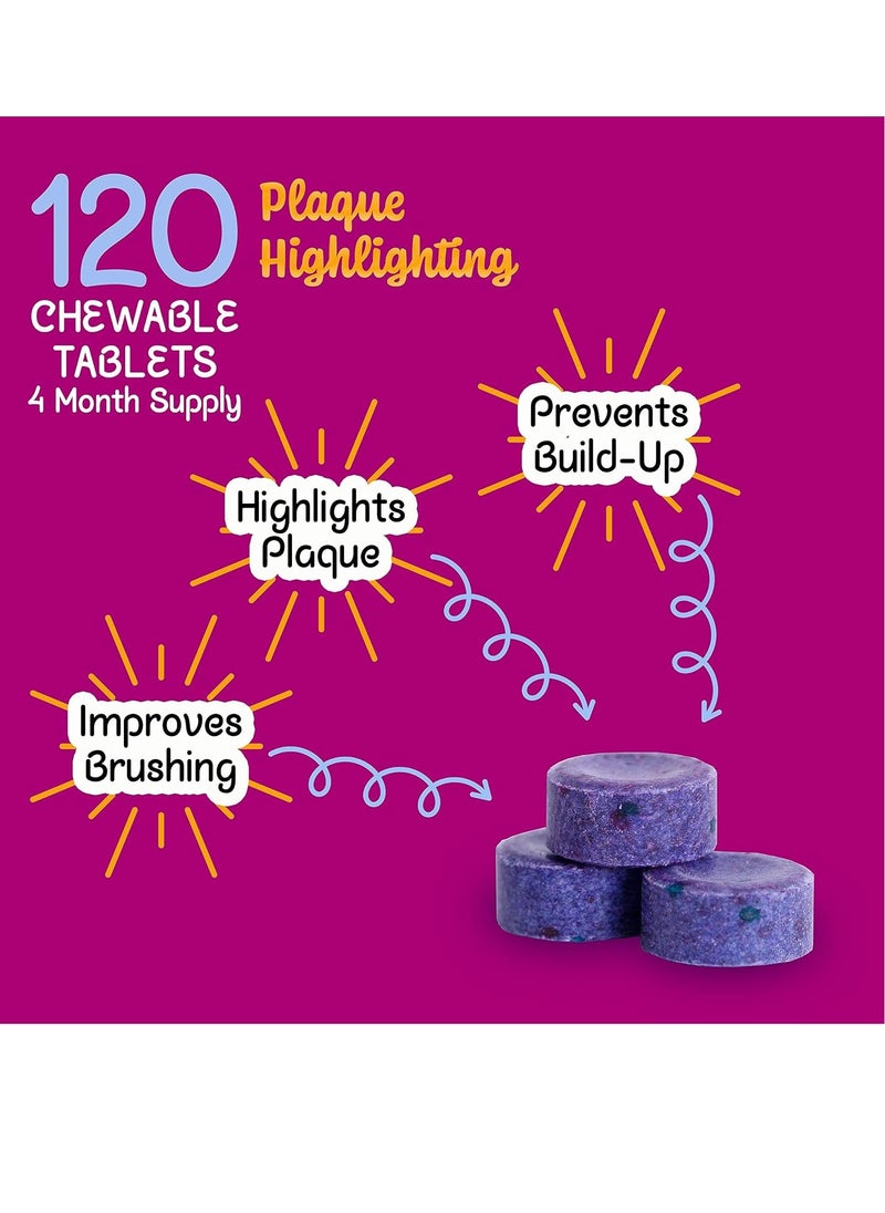 Lingito Plaque/Dental Disclosing Tablets, A Teeth Coloring Tablets Plaque Finder Solution to Effectively Remove Plaque and Tartar Buildup, Improves Oral Care (4 Month Supply - 120 Pack)