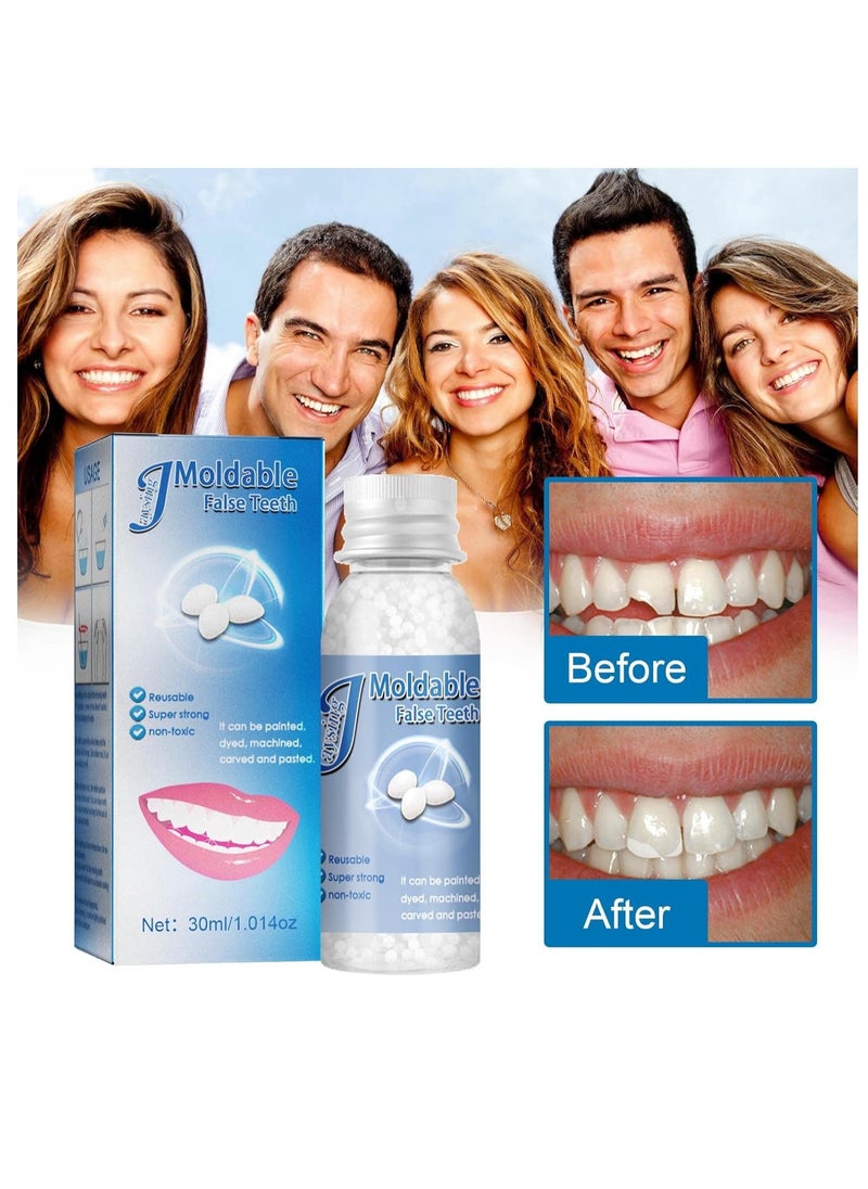 Dental Repair Denture Repair Beads,Tweezers,Dental Pick,Dental Tools for Fixing Filling Missing Broken Tooth Moldable Fake Teeth