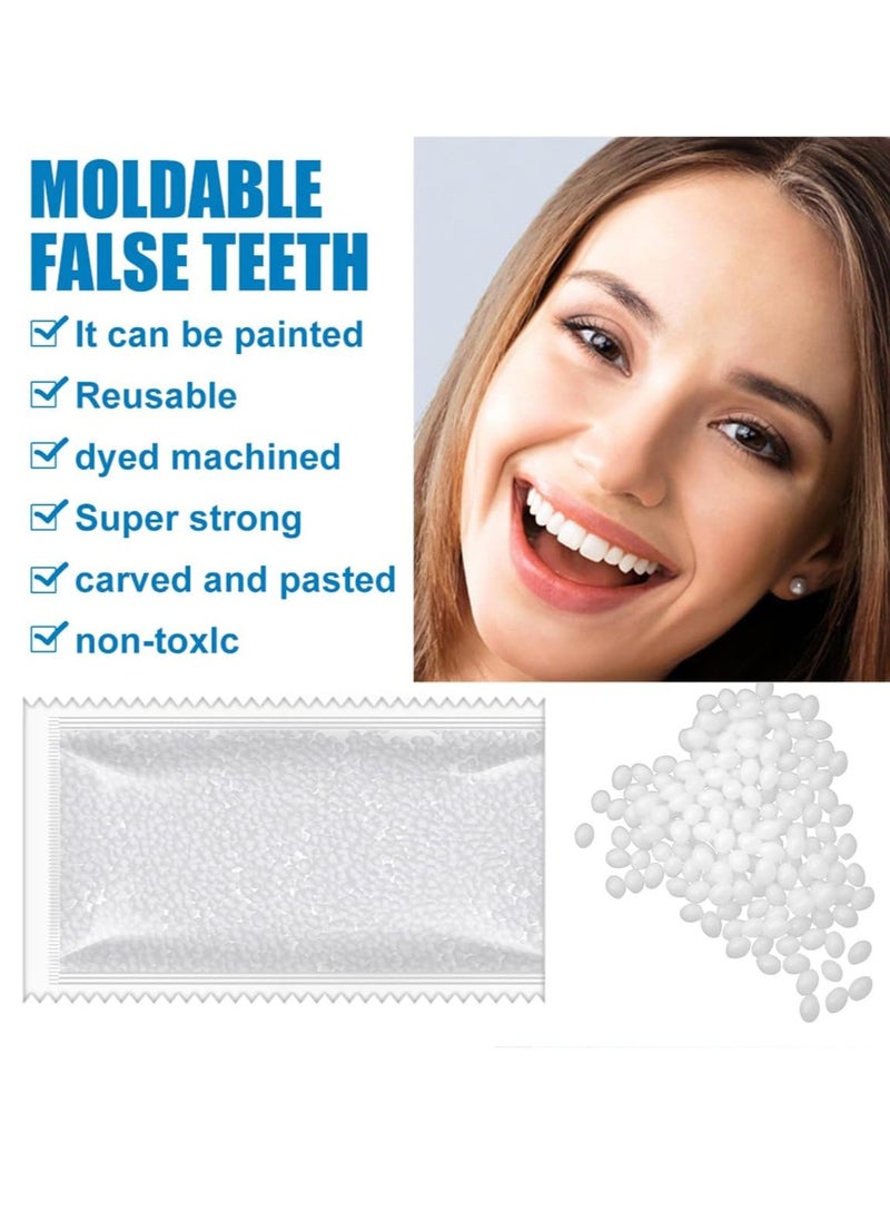 Tooth Repair Kit - 30ml / 1.05 oz Teeth Replacement with Moldable Heat Fit Beads for Temporary Restoration of Missing or Broken Teeth and Dentures, Including Clear Instructions and Plastic Clip