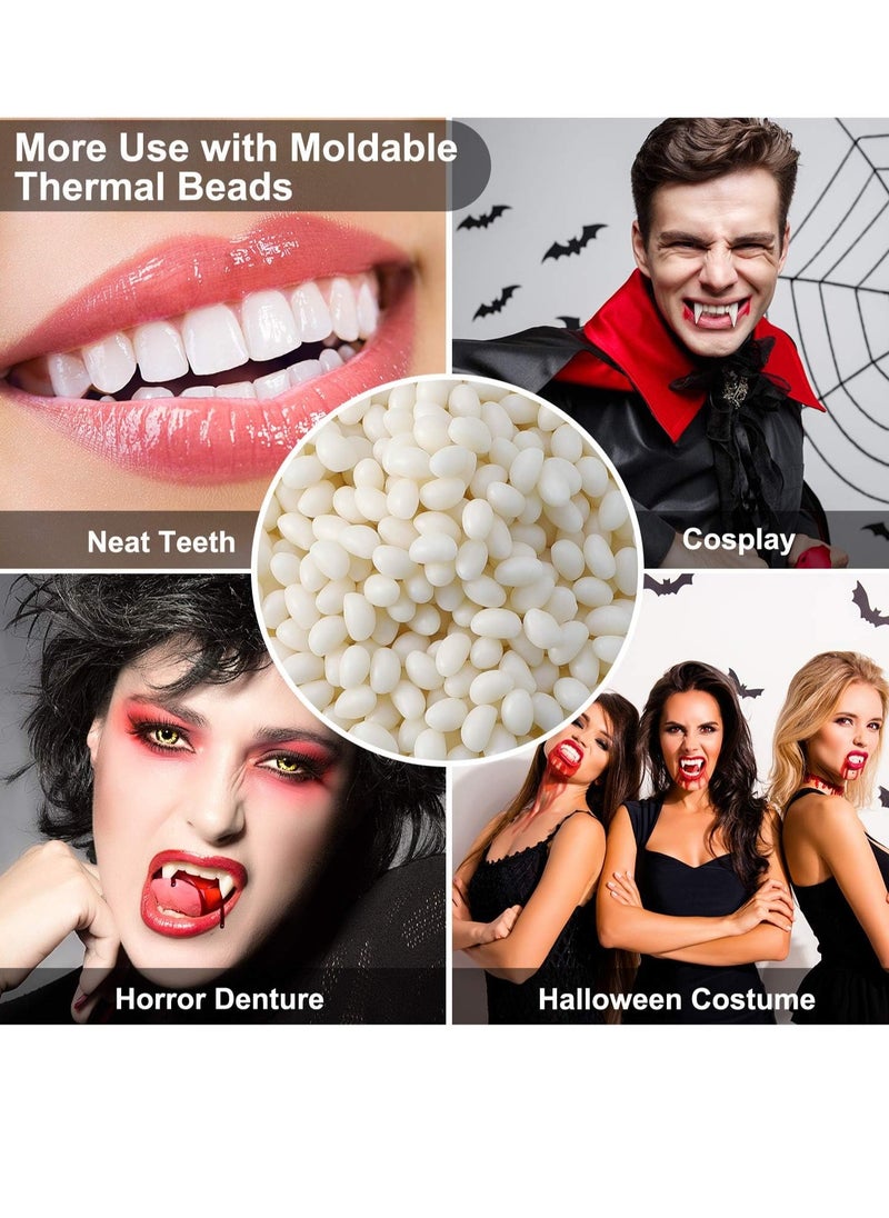 100g Tooth Solid Gel Temporary Repair Kit Moldable Thermal Fitting Bead Teeth Pellet Adhesive Fake Teeth for Halloween Scary Themed Party Makeup Filling Fix the Missing Broken Tooth