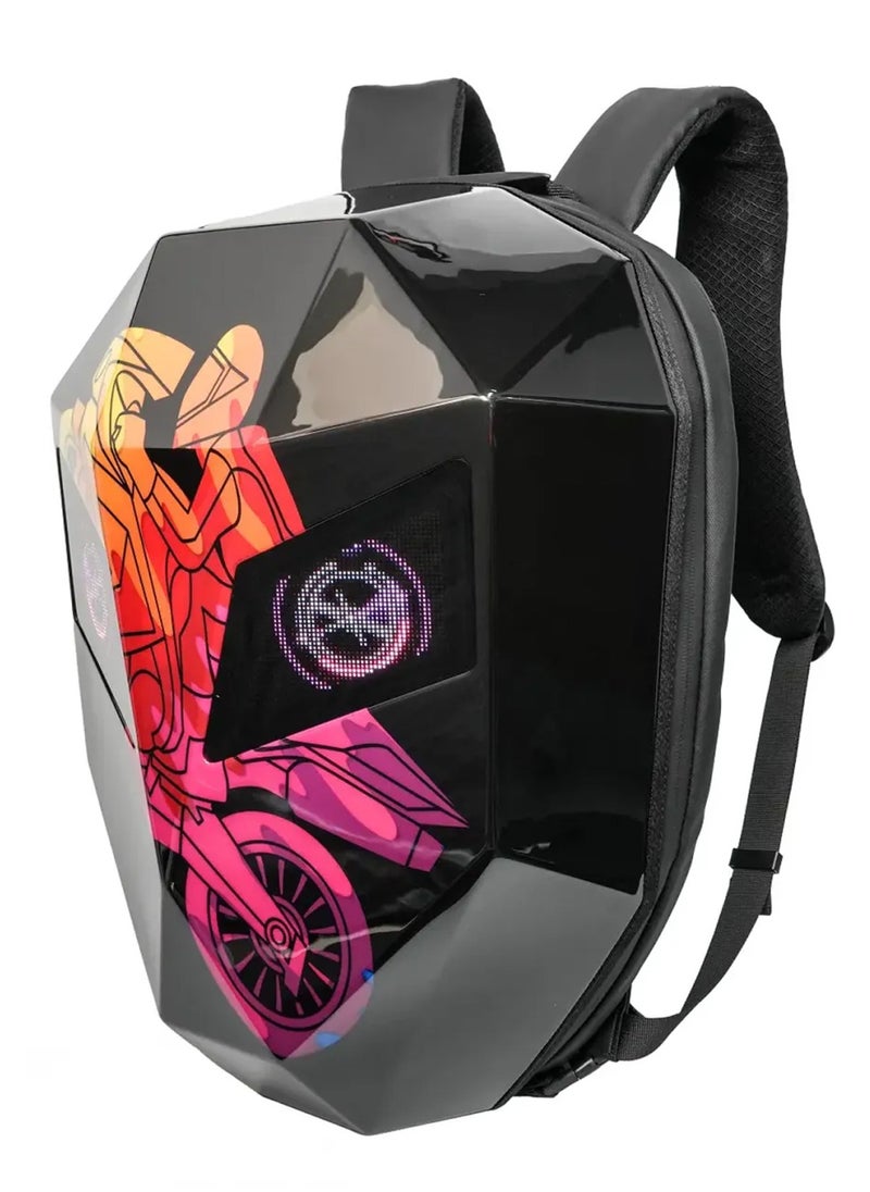 LED Backpack For Man Hard Shell LED Motorcycle Cycling Helmet Backpack for Woman Business Travel Waterproof Laptop Backpack