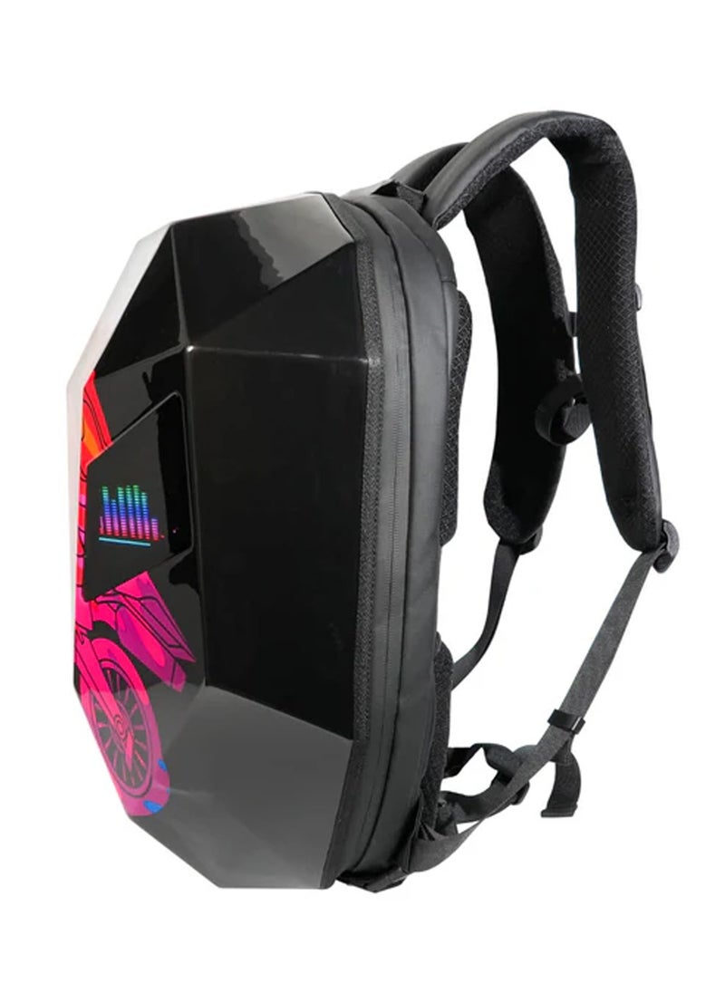 LED Backpack For Man Hard Shell LED Motorcycle Cycling Helmet Backpack for Woman Business Travel Waterproof Laptop Backpack