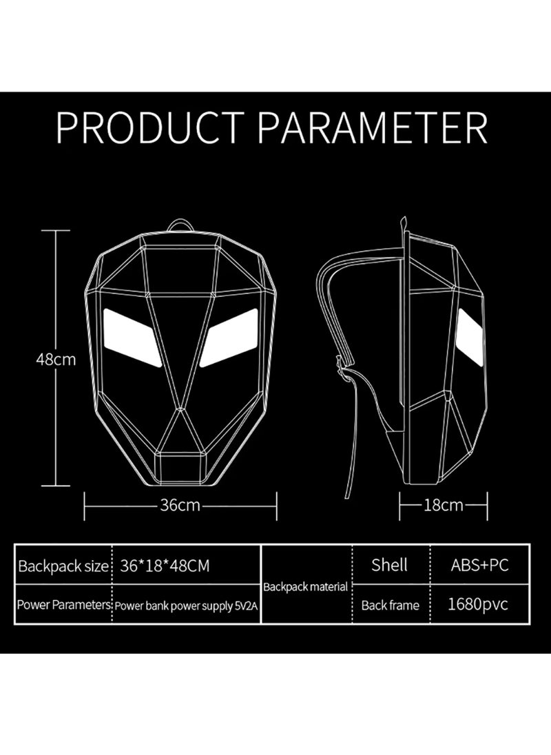 LED Backpack For Man Hard Shell LED Motorcycle Cycling Helmet Backpack for Woman Business Travel Waterproof Laptop Backpack