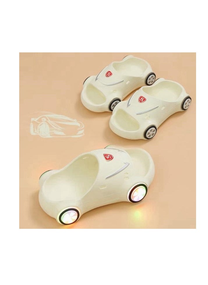 Children's Cute Sports Car Illuminated Slippers Soft Bottom Anti Slip Baby Slippers