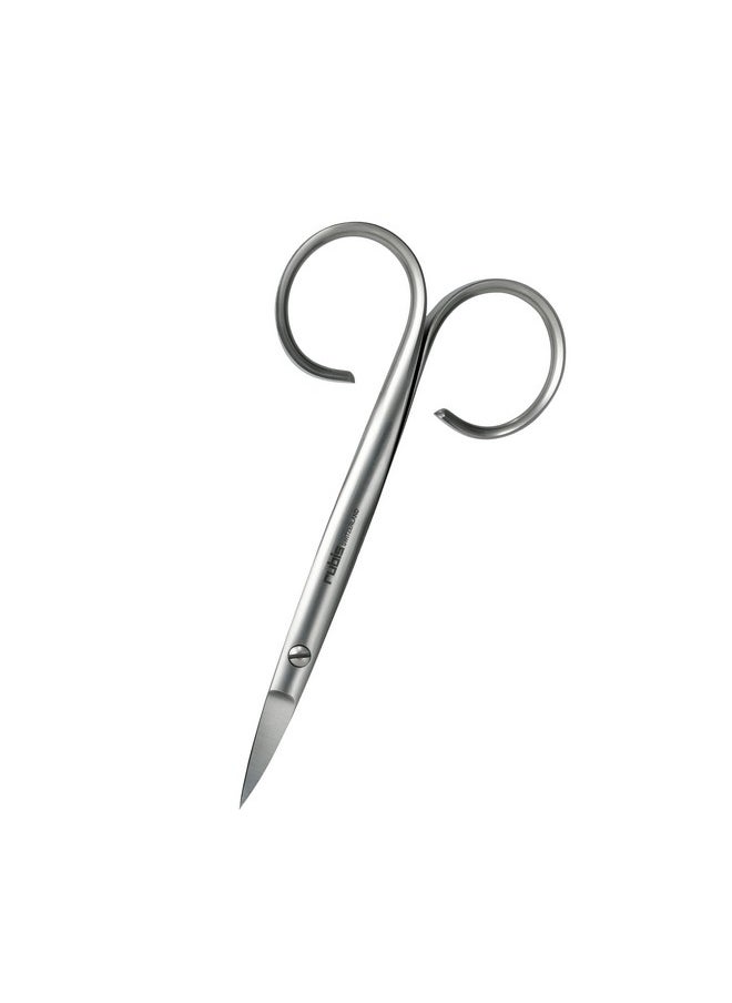 Sauro Stainless Steel Nail Scissors For Precise Toenails, 1F007, Made In Switzerland, Silver