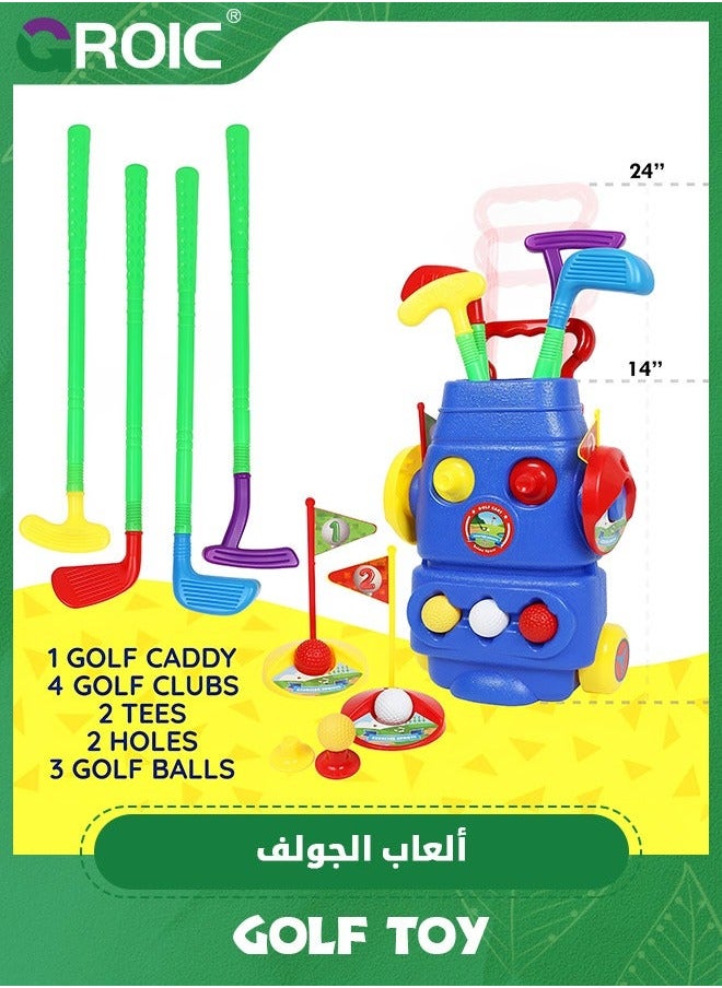 Golf Toy,Toddler Set,Kids Clubs with 4 Rods,3 Balls,Child Indoor & Outdoor Minigolf Play Game,Sport Toys Set,Outdoor