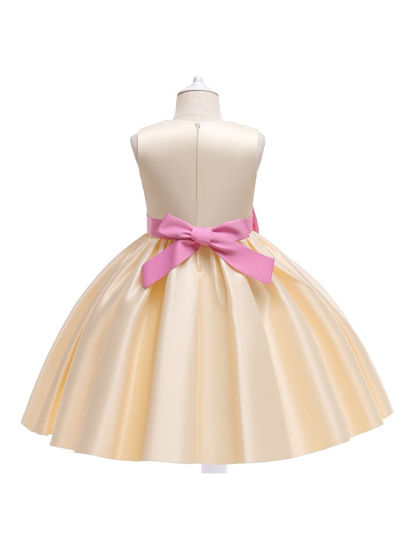 Stylish Fairy Flower Dress Pink/Beige