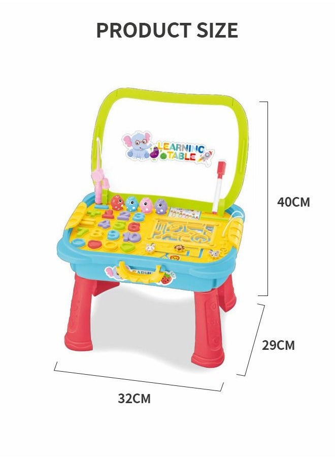 Children's Multi-function Study Table, Learning Drawing And Writing Board, Fishing Game, Maze Flying Chess Toys Educational Science Education