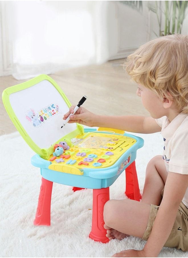 Children's Multi-function Study Table, Learning Drawing And Writing Board, Fishing Game, Maze Flying Chess Toys Educational Science Education