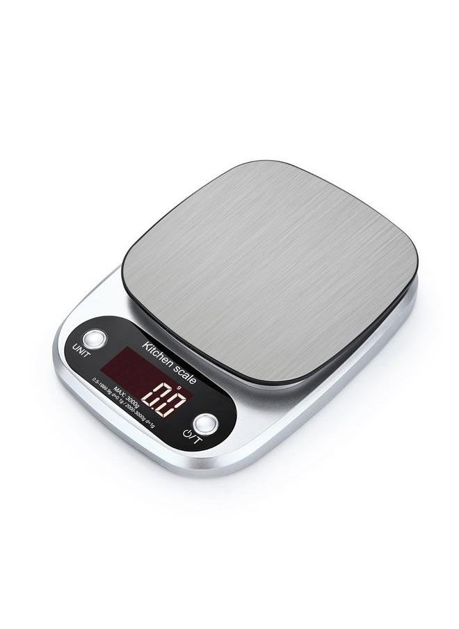 Touch Screen Stainless Steel Digital Kitchen Scale 10kg Silver,Food Scale Weight Grams, Digital Kitchen Scales and Ounces for Cooking, Baking