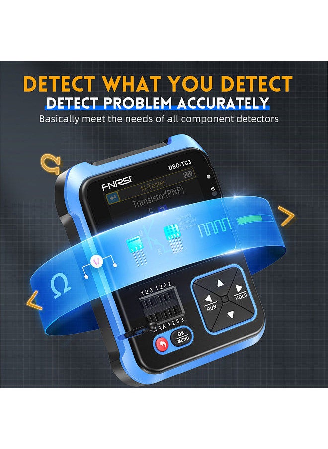 3in1 Digital Oscilloscope Transistor Tester Function Signal Generator Meter Handheld Oscilloscope 2.4inch TFT Display 10MS/s Sample Rate 500KHz Bandwidth Oscillometer