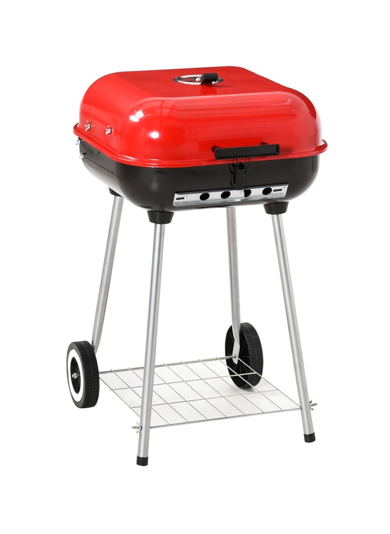 Outdoor Square Charcoal Barbecue Grill.