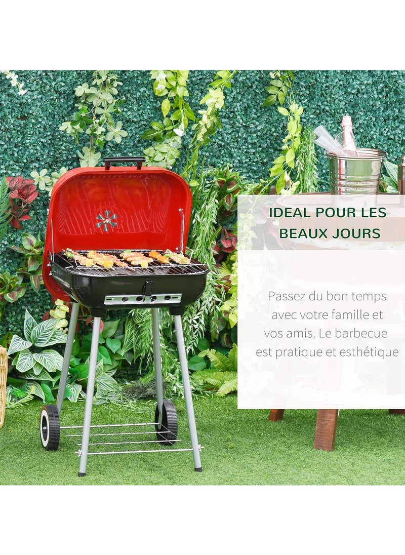 Outdoor Square Charcoal Barbecue Grill.