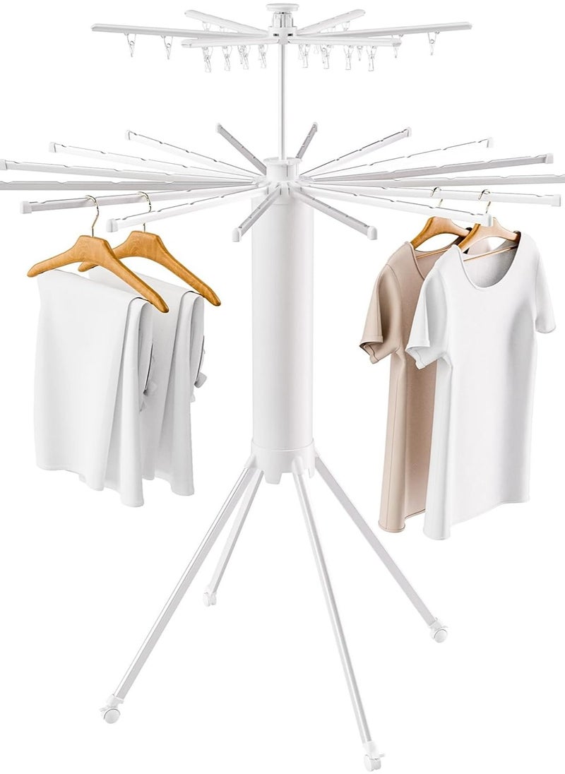 3M-Art Stylish Clothes Drying Stand - 360° Rotating Drying Stand Laundry - Heavy-Duty & Space-Saving Cloth Drying Stand - Foldable & Portable Clothes Drying Rack for Indoor & Outdoor Drying.