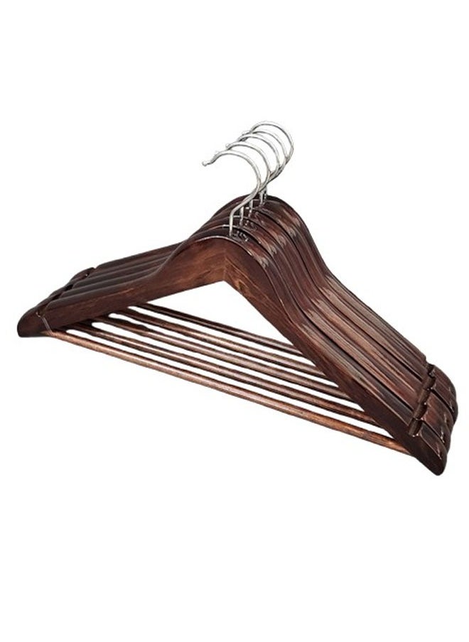 Pack of 5 Non-Slip Swivel Hook Wooden Hangers