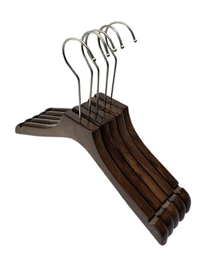 Pack of 5 Non-Slip Wooden Hangers with Long Swivel